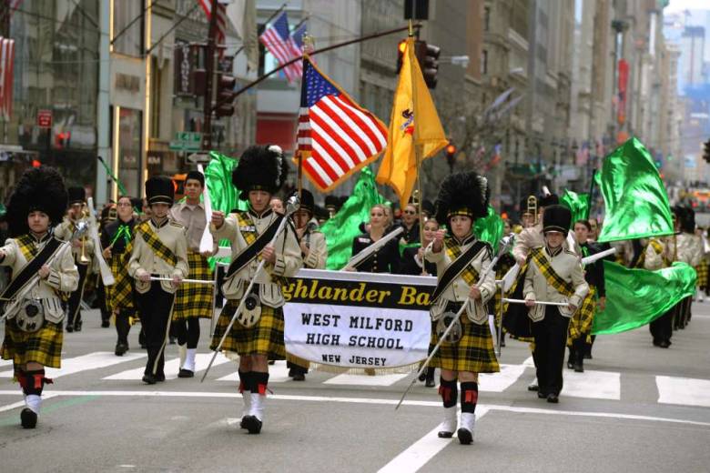 Above: The Highlander Band takes the city by storm. Photo courtesy: northjersey.com