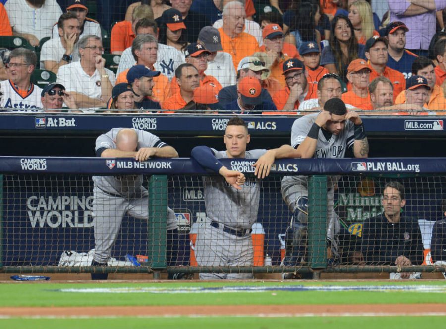 Above: Yanks hang their heads during game 7 against the Astros