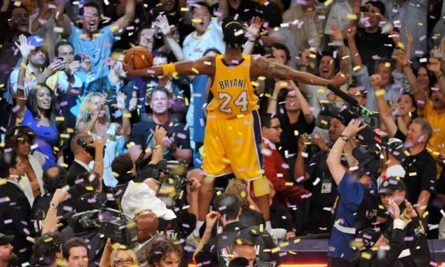 Above; Kobe celebrates his 5th title. Photo Courtesy: https://www.eurohoops.net/