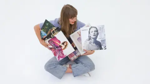 Taylor Swift with all her albums