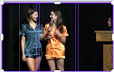 Cailey Rutkowski accepts her award from Ella Stephenson as Best Dancer.  Many seniors received their superlatives the morning of prom; they enjoyed the show along with their senior breakfast.   